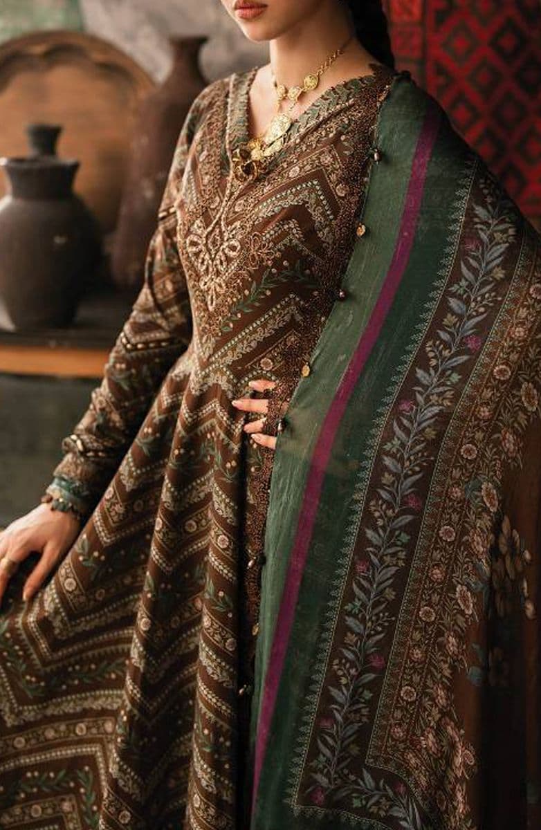 M-PRINTS  - Luxury Printed Lenin Suit With Printed Silk Dupata-7A alternate angle