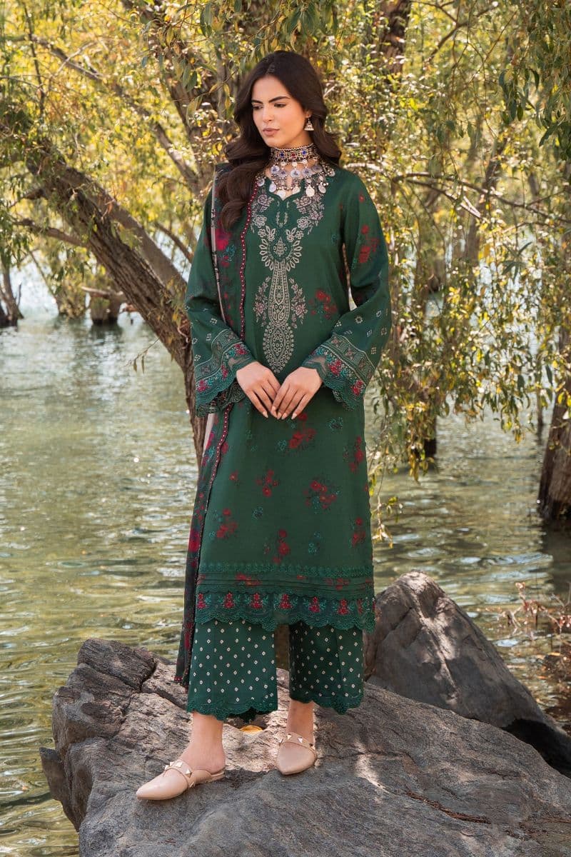 CHARIZMA - 3-PC Unstitched Embroidered Linen Collection-CC11 alternate angle