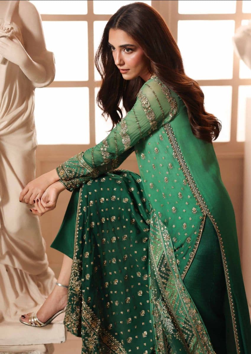 Premium luxury handwork Chiffon with premium embroidery duppata DJW6-02 thumbnail 3