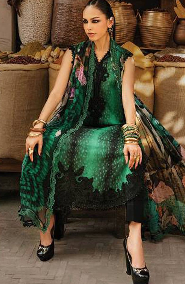 M-PRINTS  - Luxury Printed Lenin Suit With Printed Silk Dupata-5A alternate angle