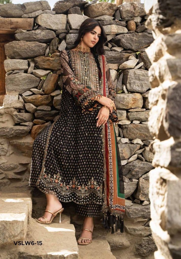 CHARIZMA - Premium Charizma Suit with Embroidered Chiffon Duppata-VLC-4