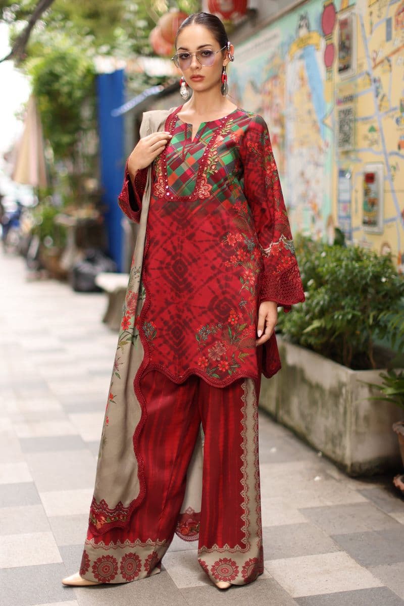 CHARIZMA - 3-PC Unstitched Embroidered Linen Collection-CC13 alternate angle