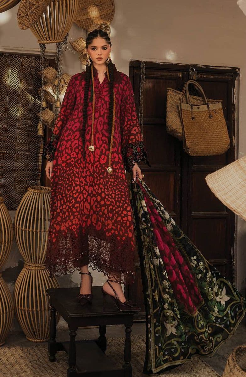 M-PRINTS  - Luxury Printed Lenin Suit With Printed Silk Dupata-1A alternate angle