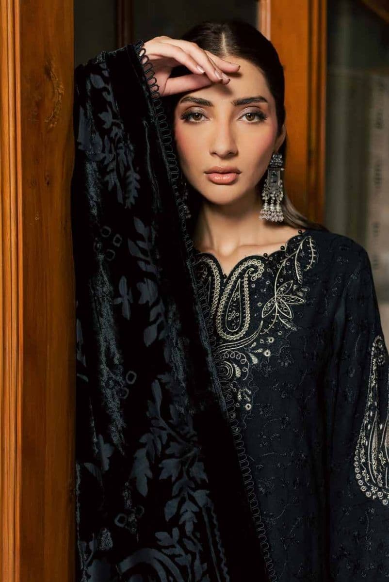 Nureh - Nureh - Exclusive Embroidered Peach Leather Collection Vol 3 - Unstitched alternate angle