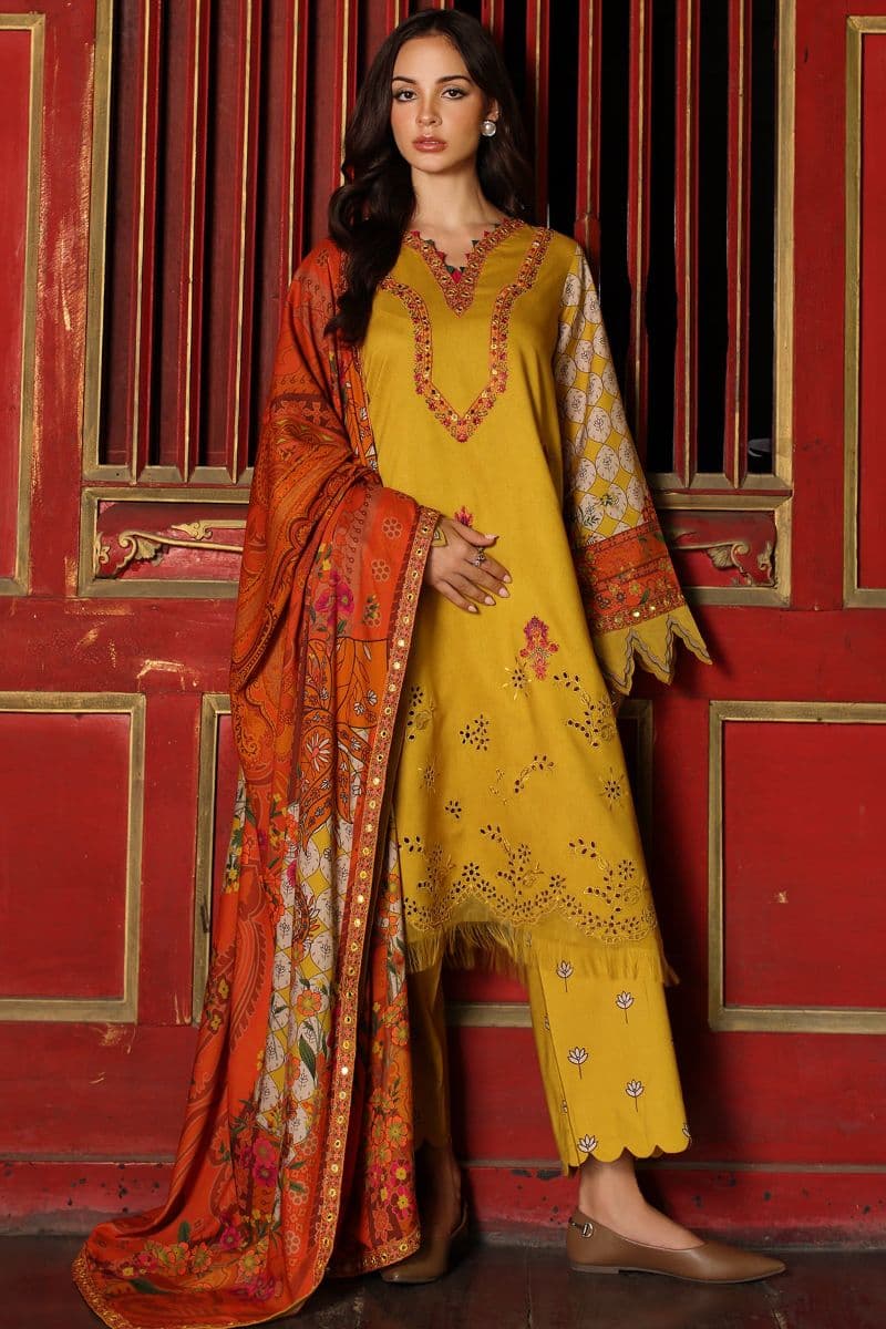 CHARIZMA - 3-PC Unstitched Embroidered Linen Collection-CC6 alternate angle