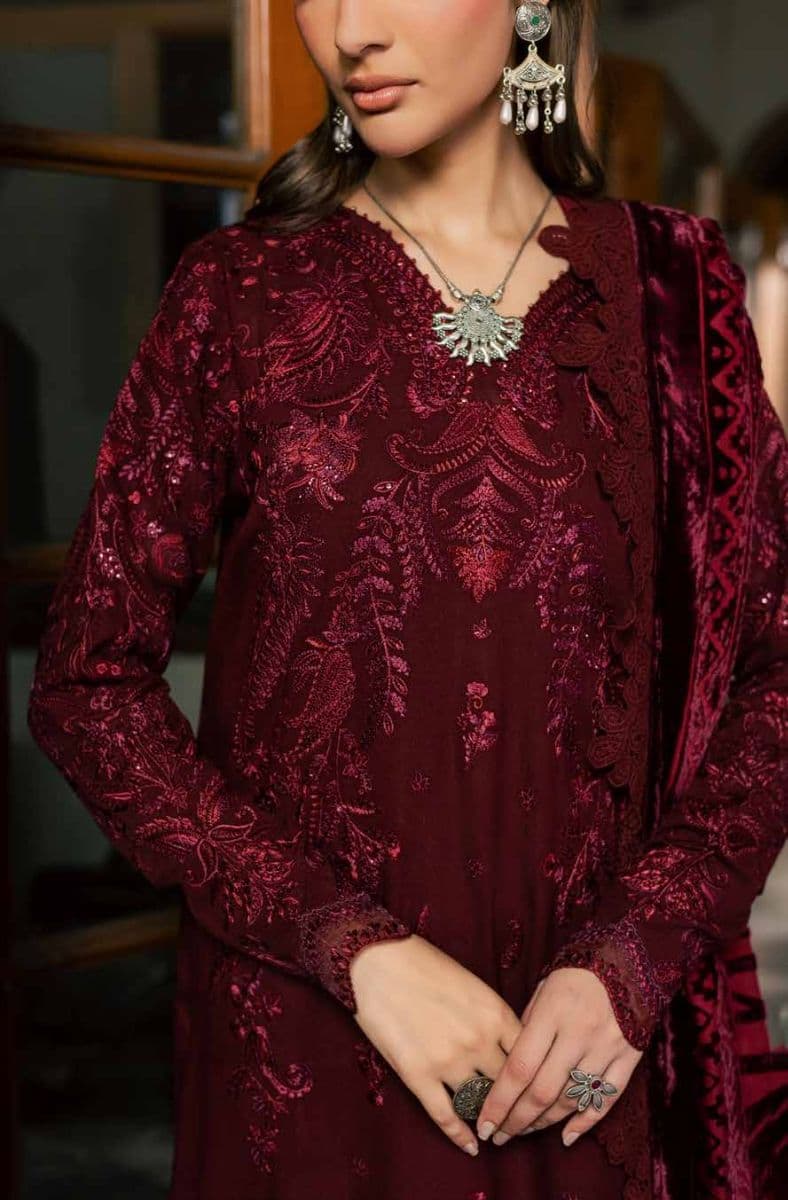 Nureh - Nureh - Exclusive Embroidered Peach Leather Collection Vol 3 - Unstitched alternate angle