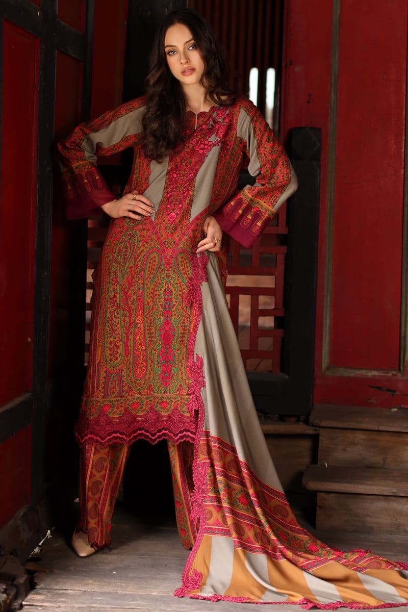 CHARIZMA - 3-PC Unstitched Embroidered Linen Collection-CC7 alternate angle