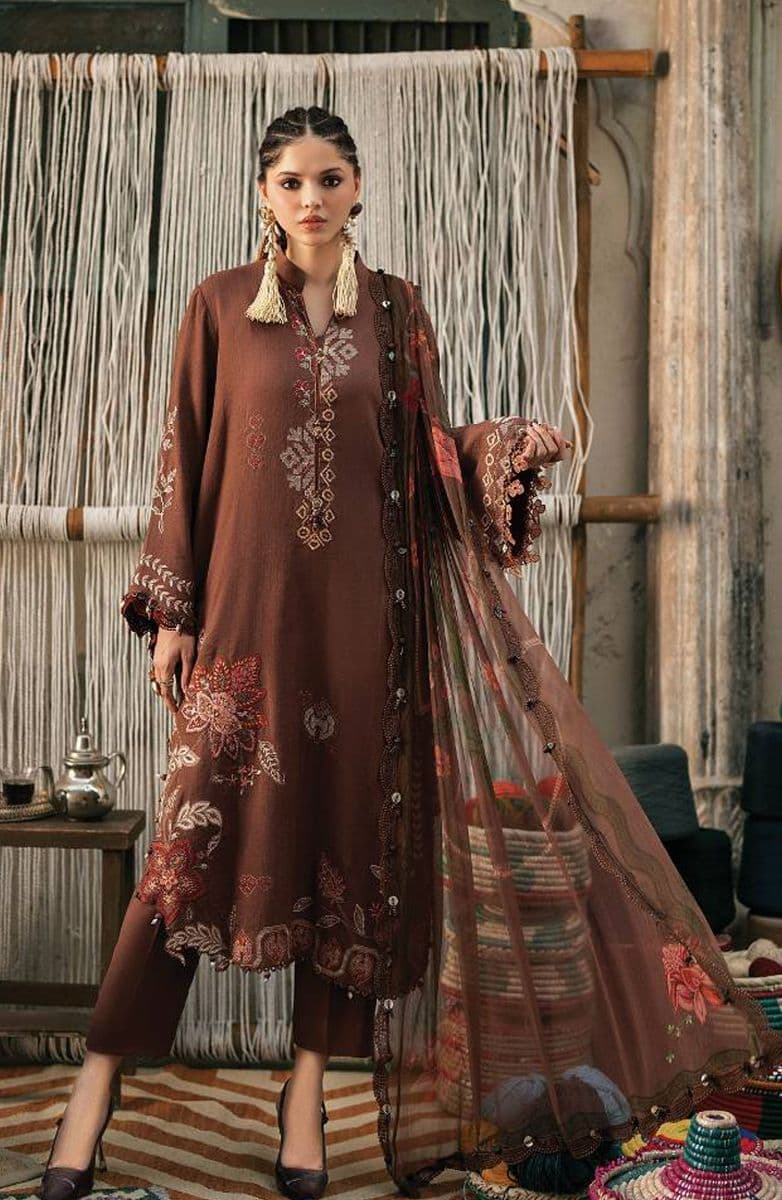 M-PRINTS  - Luxury Printed Lenin Suit With Printed Silk Dupata-10B alternate angle