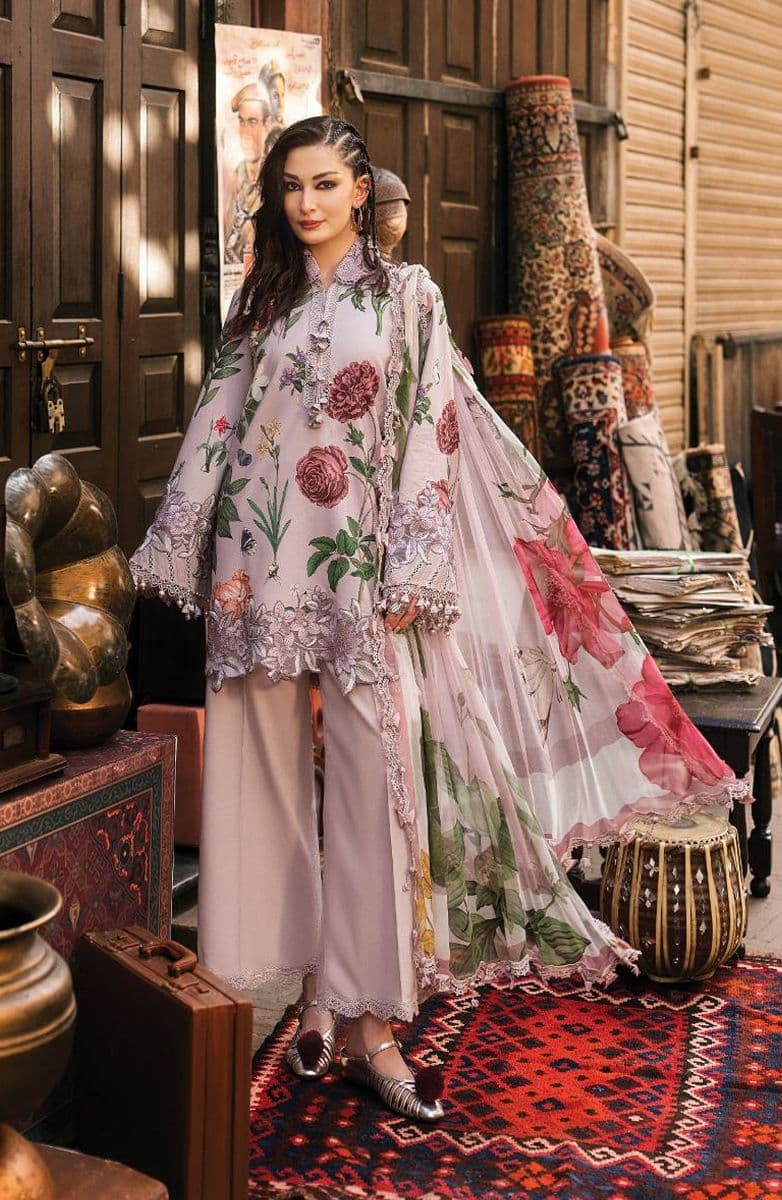 M-PRINTS  - Luxury Printed Lenin Suit With Printed Silk Dupata-9A alternate angle