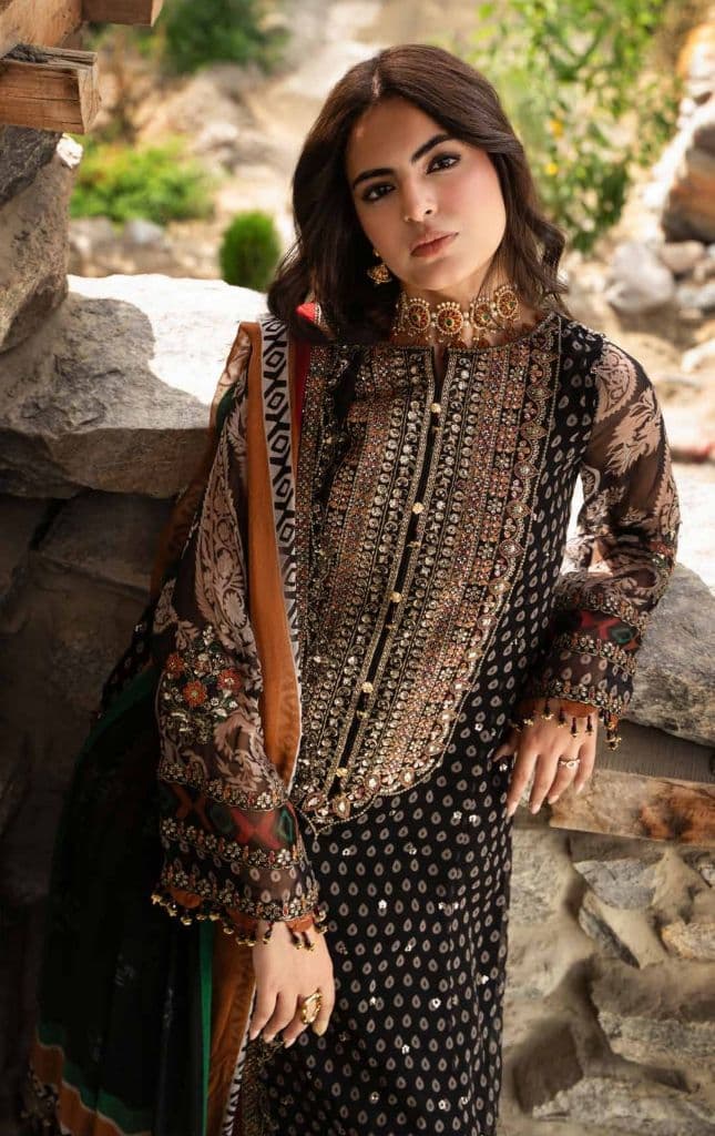 CHARIZMA - Premium Charizma Suit with Embroidered Chiffon Duppata-VLC-4 alternate angle