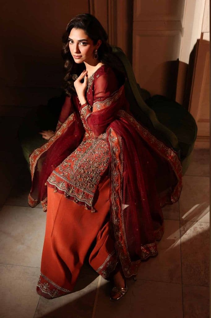 Premium luxury handwork Chiffon with premium embroidery duppata DJW6-07 thumbnail 3