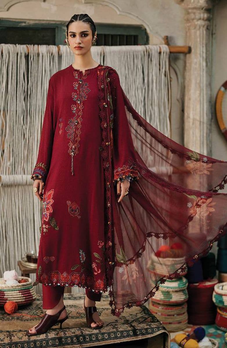 M-PRINTS  - Luxury Printed Lenin Suit With Printed Silk Dupata-10A alternate angle