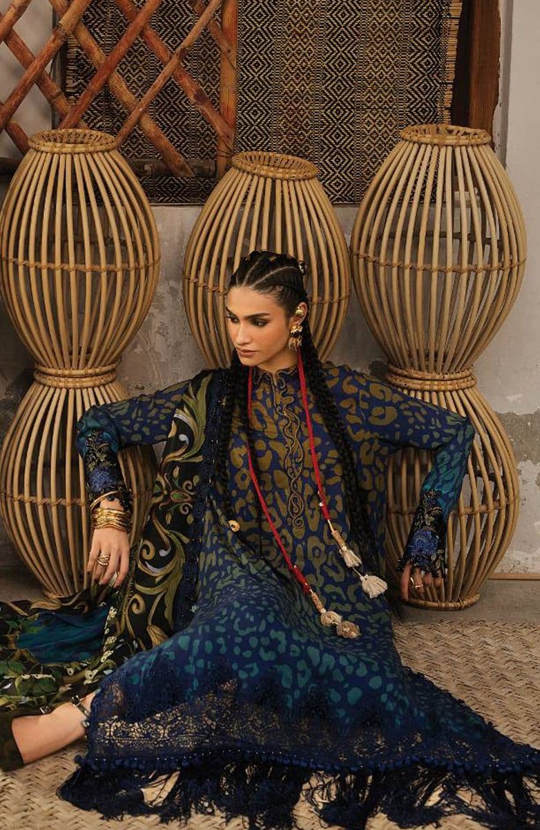 M-PRINTS  - Luxury Printed Lenin Suit With Printed Silk Dupata-1B alternate angle
