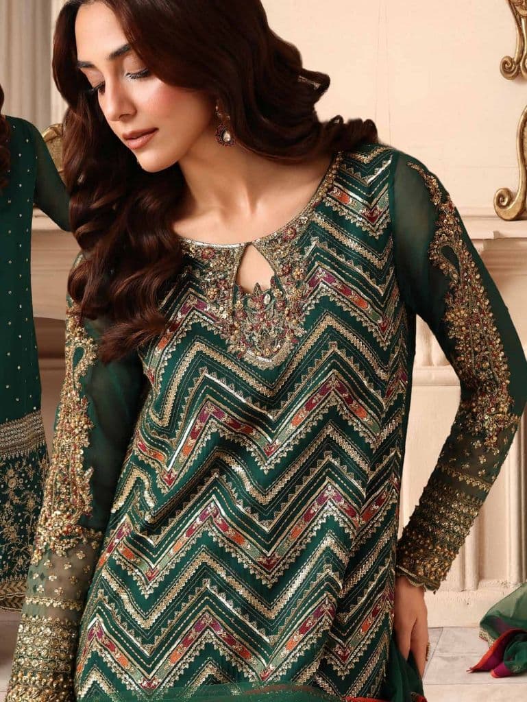 Premium luxury handwork Chiffon with premium embroidery duppata DJW6-06 thumbnail 3