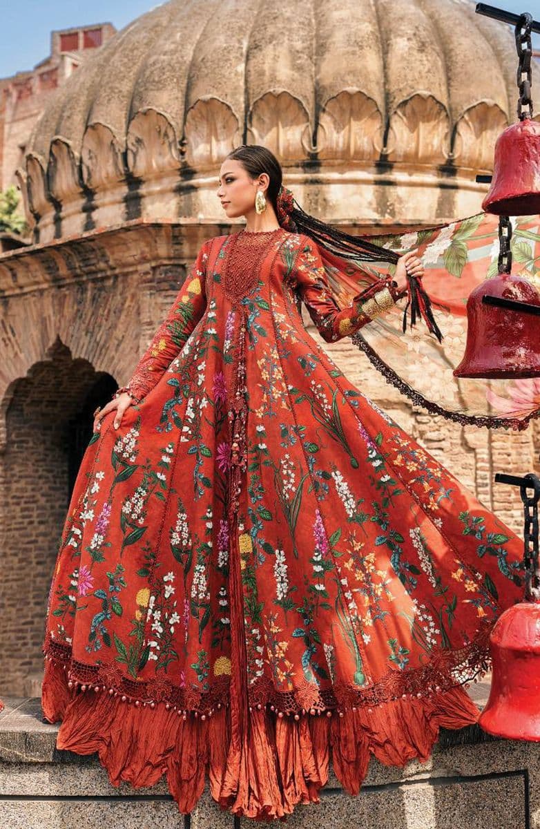 M-PRINTS  - Luxury Printed Lenin Suit With Printed Silk Dupata-6B alternate angle