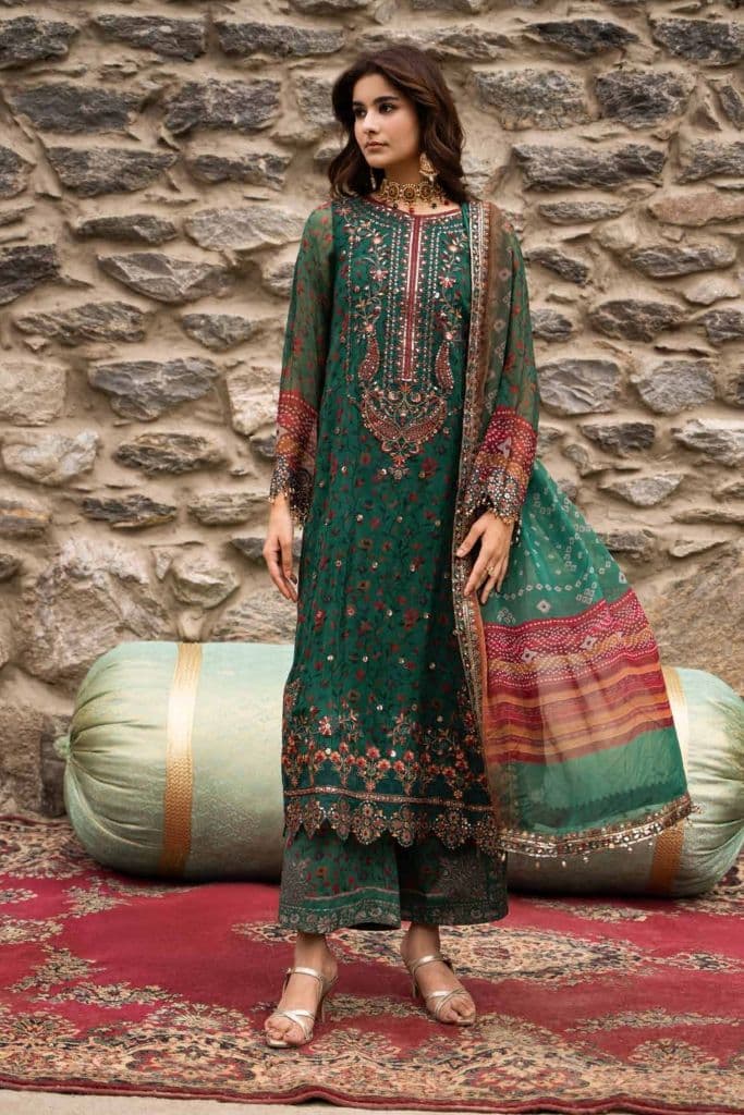 CHARIZMA - Premium Charizma Suit with Embroidered Chiffon Duppata-VLC-3