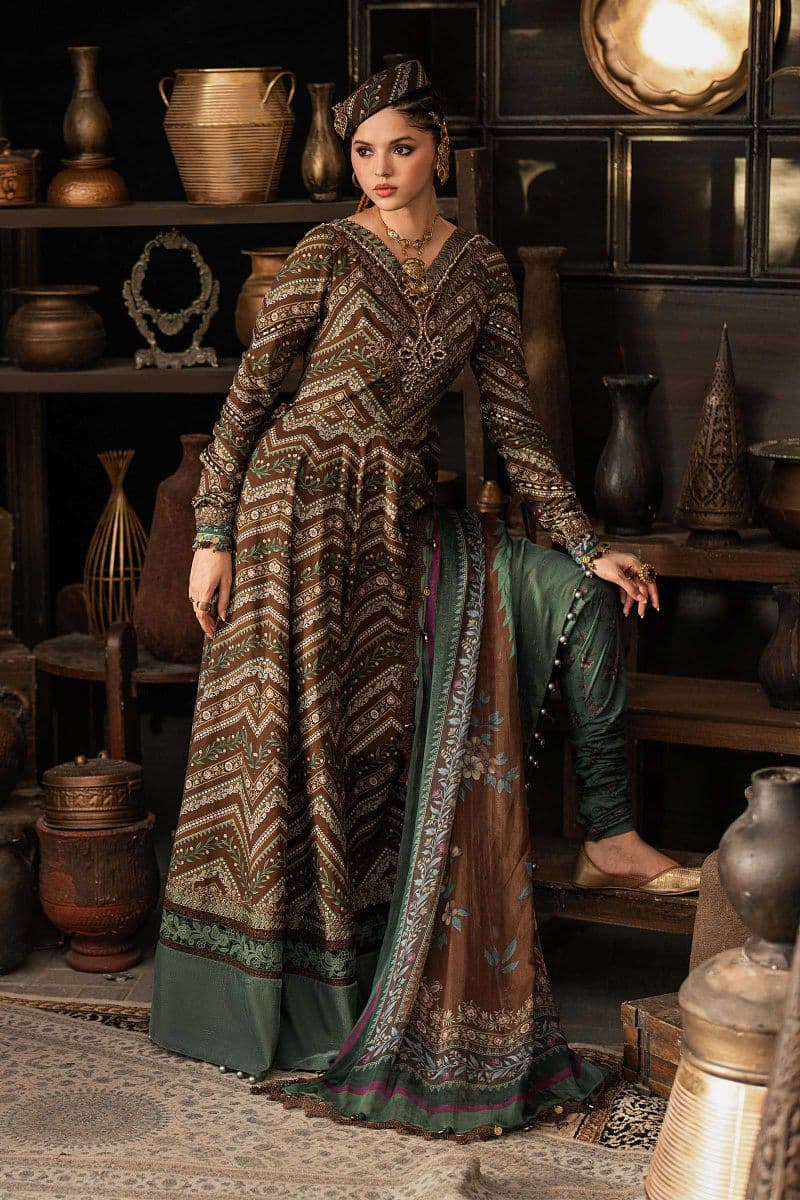 M-PRINTS - 3 Piece Embroidered Raw Silk Suit (Photo 1)