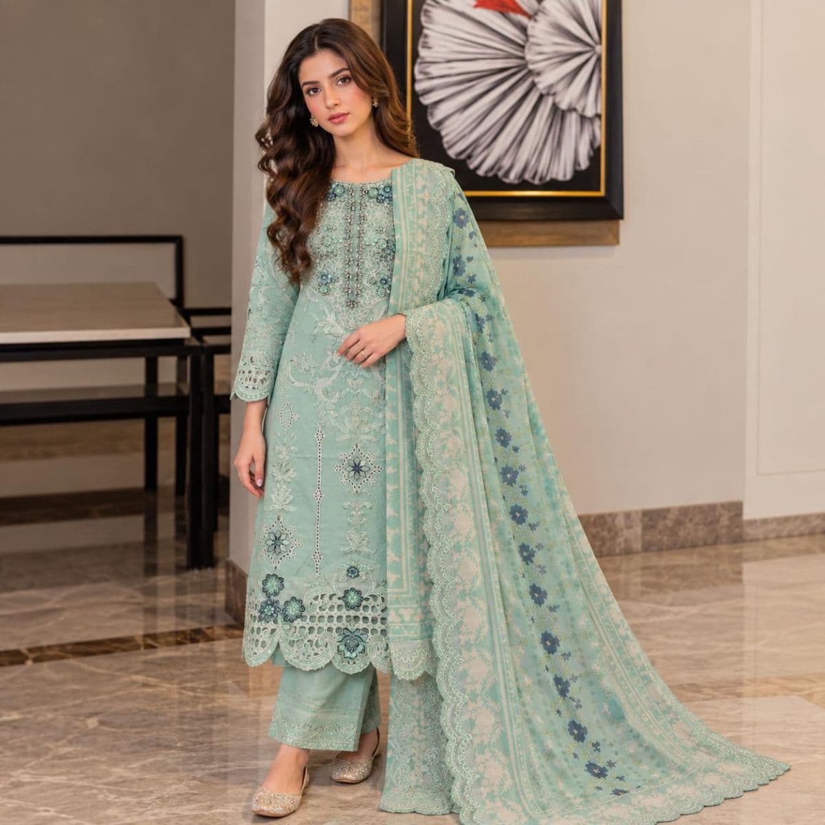 HOV - House of Victoria Luxury unstitched 3-piece suit- HOV-1 (Photo 1)
