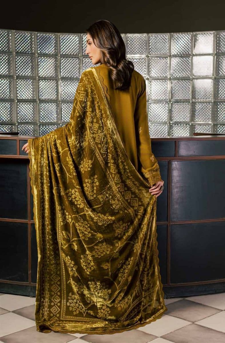 Nureh - Nureh - Exclusive Embroidered Peach Leather Collection Vol 3 - Unstitched (Photo 3)