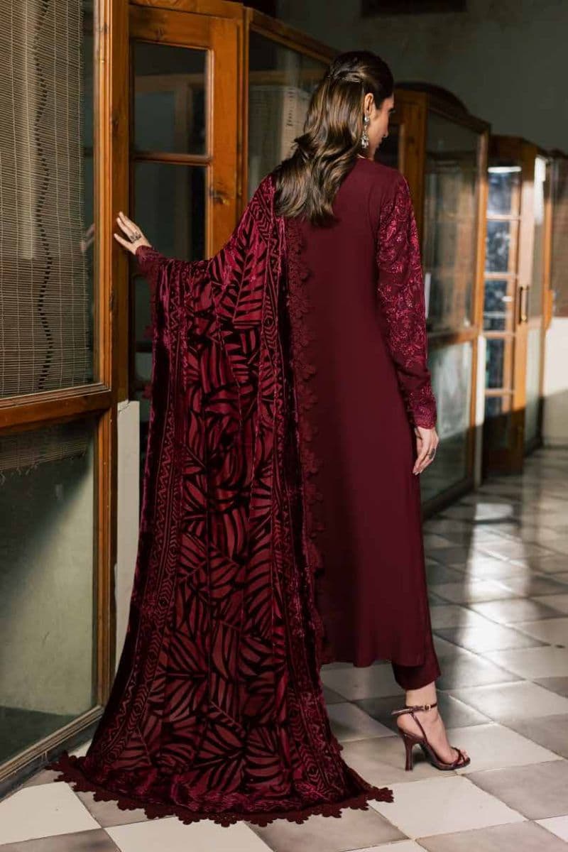 Nureh - Nureh - Exclusive Embroidered Peach Leather Collection Vol 3 - Unstitched (Photo 3)