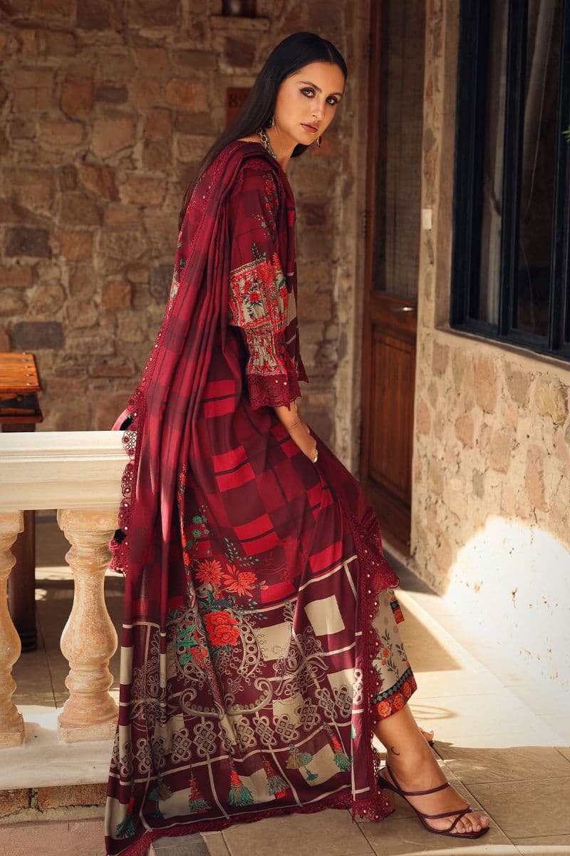 CHARIZMA - 3-PC Unstitched Embroidered Linen Collection-CC2 (Photo 2)